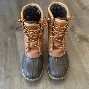 LL Bean Tan Duck Boots with Thinsulate